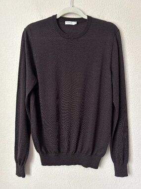 Suitsupply Merino Wool Brown Crewneck Sweater